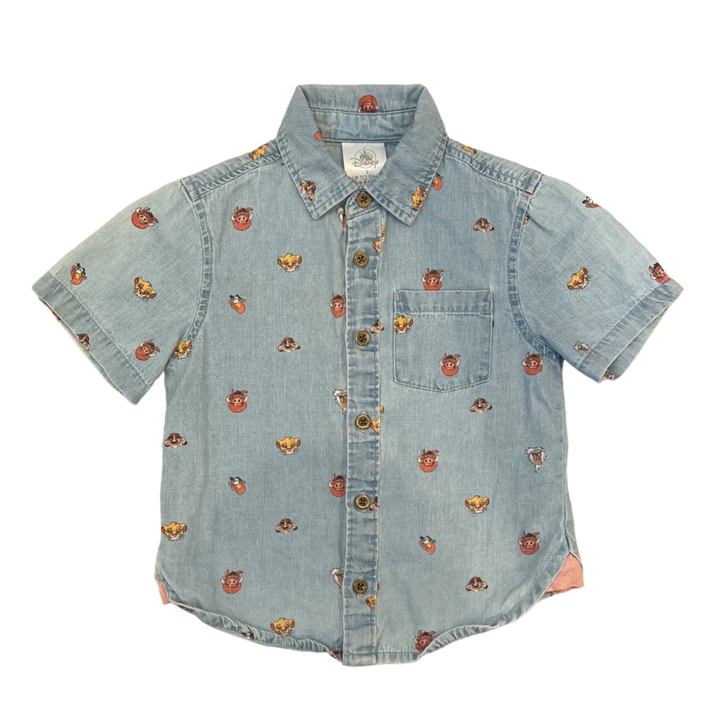 Disney Boys Lion King Button Up Shirt Sizs 3
